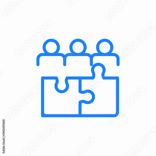 teamwork puzzle collaboration icon sign vector