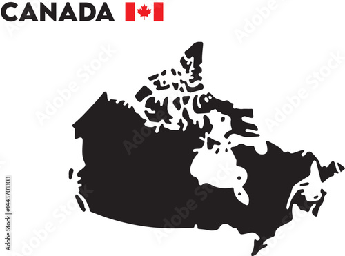 Map of Canada in Black and White