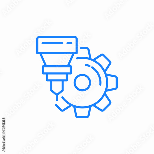cnc machine tool icon sign vector