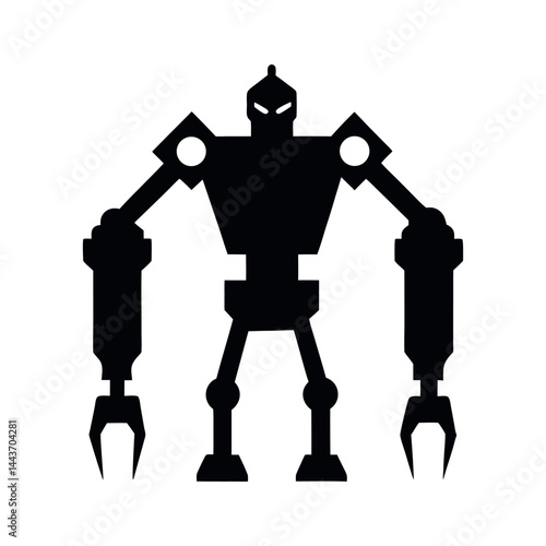 Black Robotic Arm Equipment Vector
