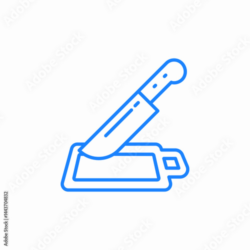 knife cutting board icon sign vector