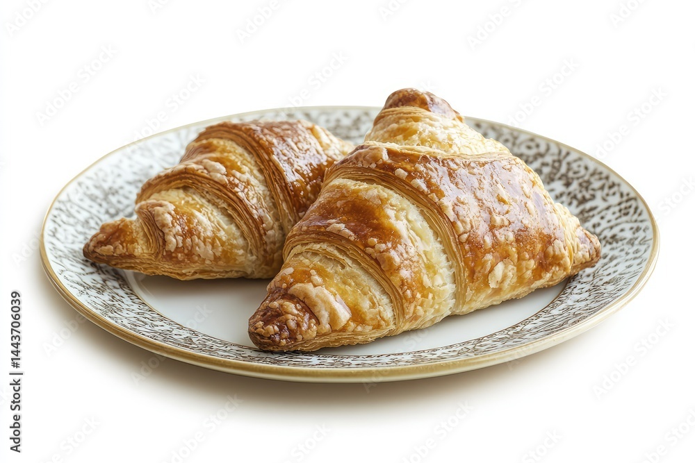 Pastry isolated on a plate with a white background. AI generated illustration. Pastry isolated on a plate with a white background. AI generated illustration.
