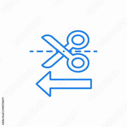 scissors cut left icon sign vector