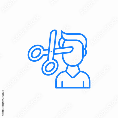 scissors face icon sign vector