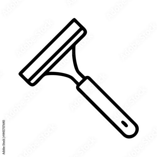 Cleaning squeegee tool in minimalist design, icon, vector   