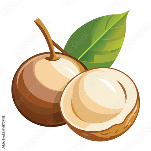 Tropical Fruit with Leaf