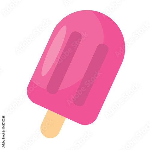 Pink popsicle summer treat. Vector