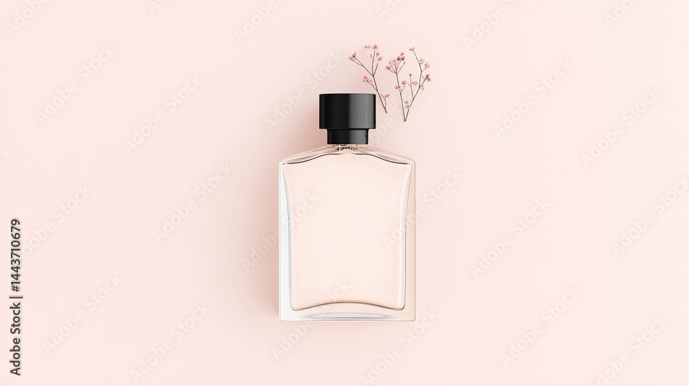 Modern Perfume Bottle Mockup with Pink Background and Glitter Modern Perfume Bottle Mockup with Pink Background and Glitter
