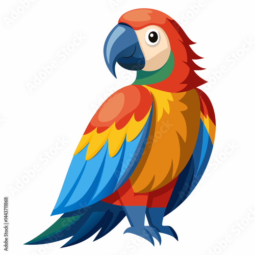 parrot on white background Vector icon illustration silhouette Graphics design image white background