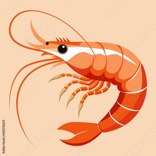 shrimp vector illustration Vector icon illustration silhouette Graphics design image white background