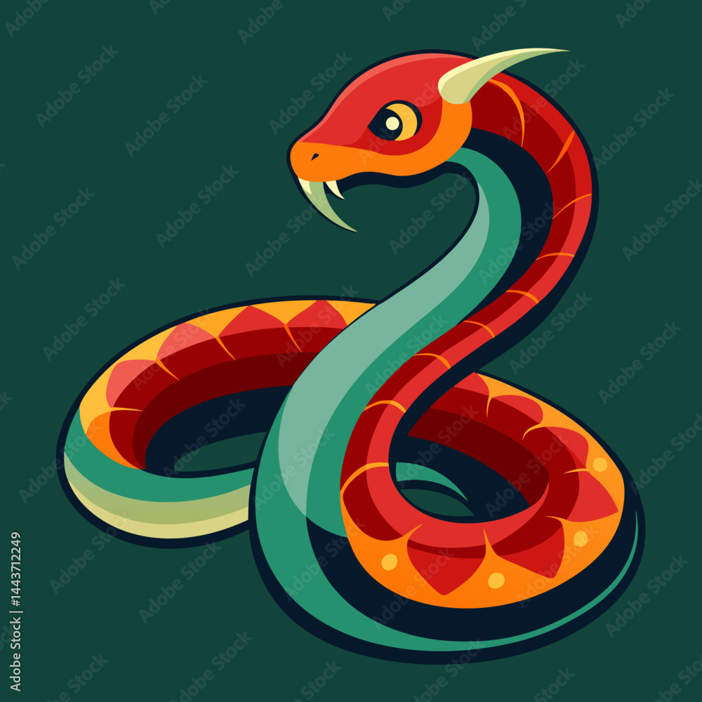 Fototapeta premium snake in the shape of a snake Vector icon illustration silhouette Graphics design image white background