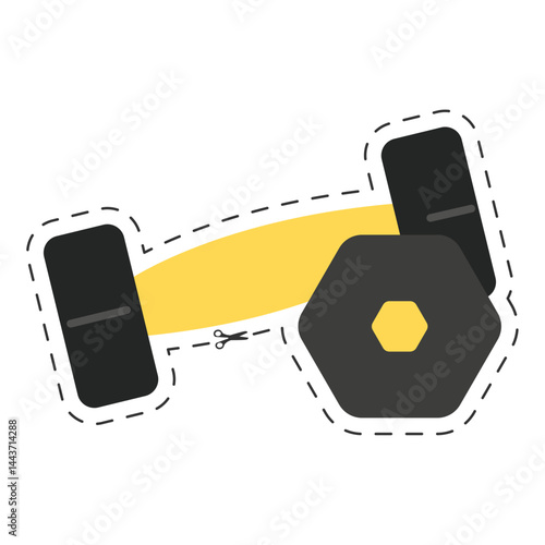 Dumbbells with band. Vector