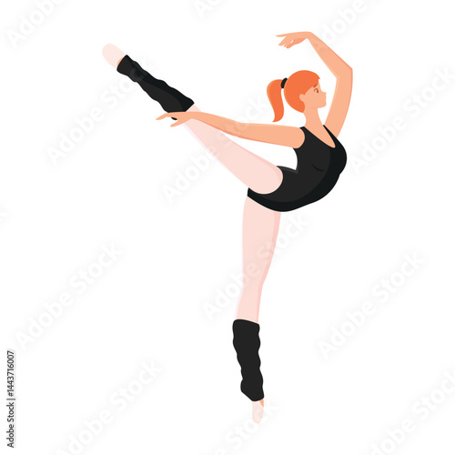 Graceful ballerina dancing. Vector