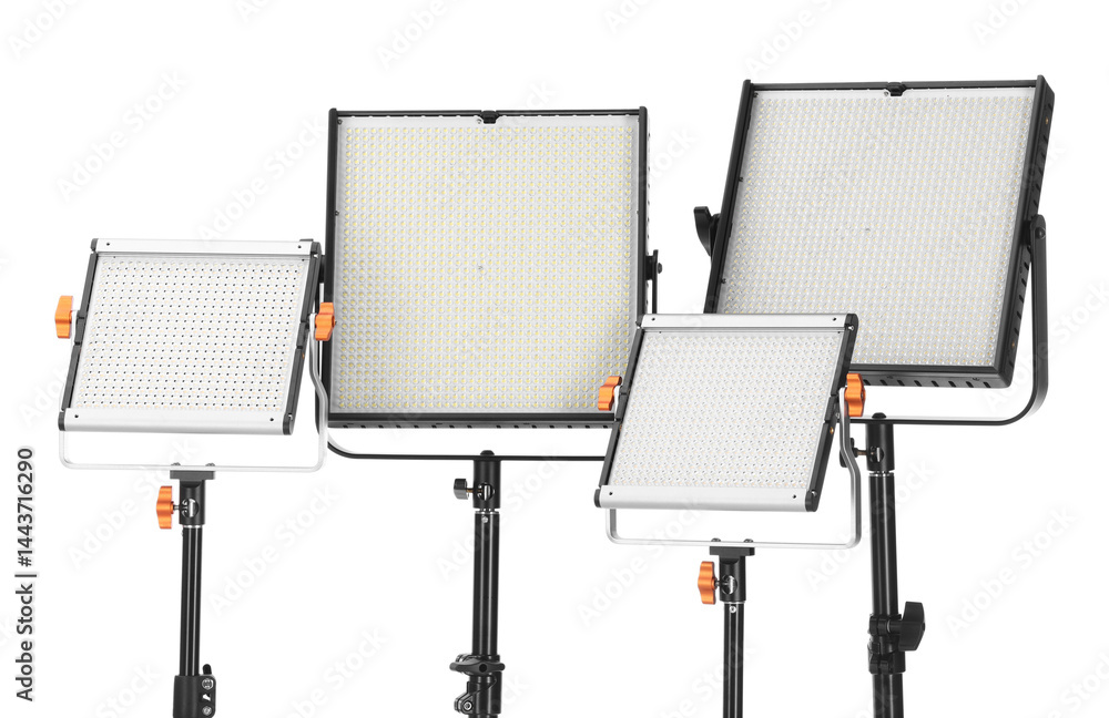 Obraz premium Professional lighting equipment isolated on white. Photo studio tool