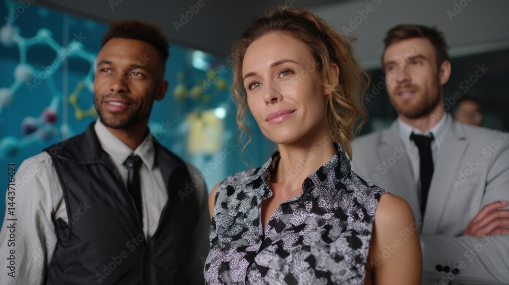 Professional Business Team in a Modern Scientific Laboratory or Research Facility Professional Business Team in a Modern Scientific Laboratory or Research Facility
