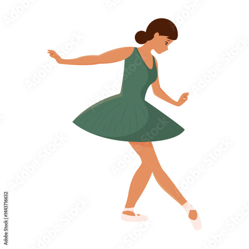 Graceful ballerina dancing. Vector