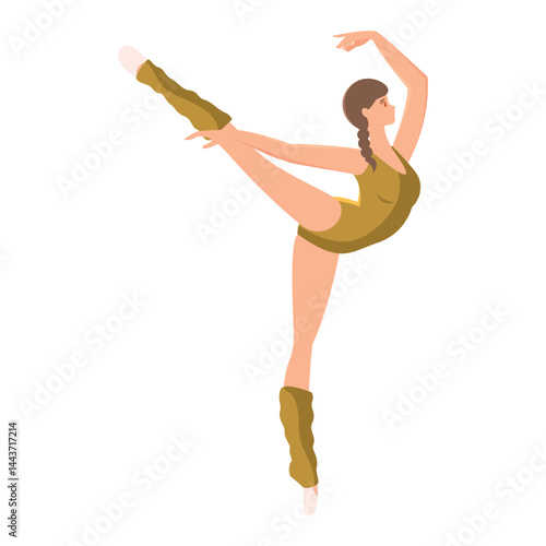 Graceful ballerina dancing. Vector