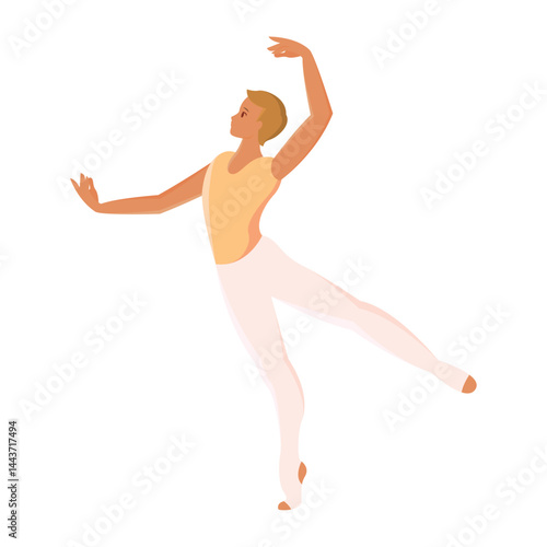 Male ballet dancer posing. Vector