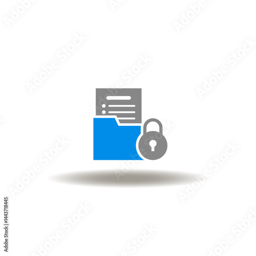 Obraz na płótnie Vector illustration of folder or directory with document list and padlock. Symbol of confidential data. w salonie