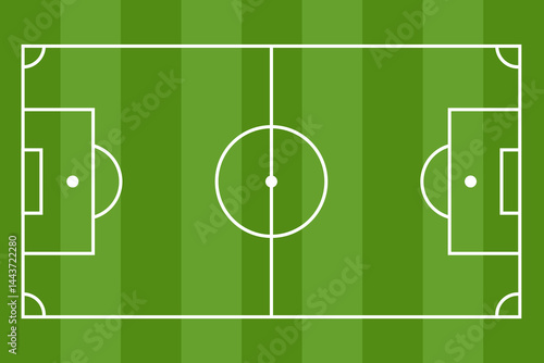 Green grass soccer field vector background