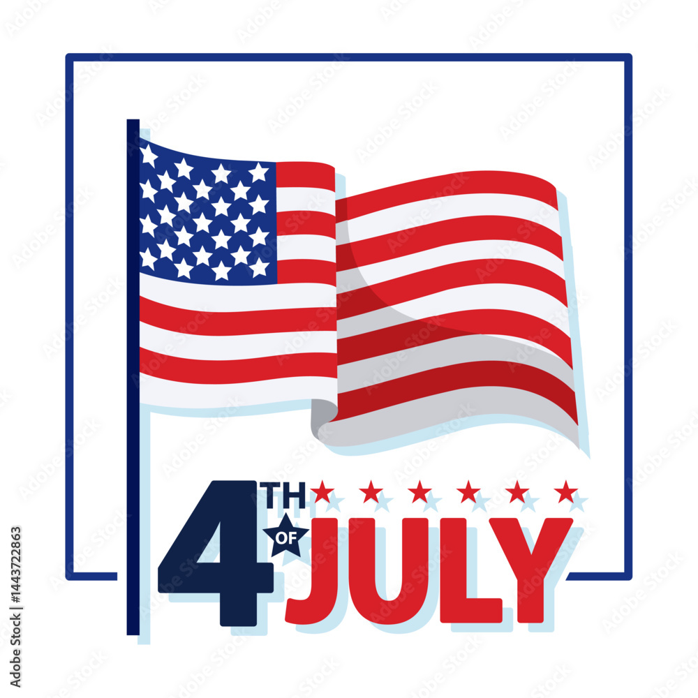 USA flag waving. Vector USA flag waving. Vector