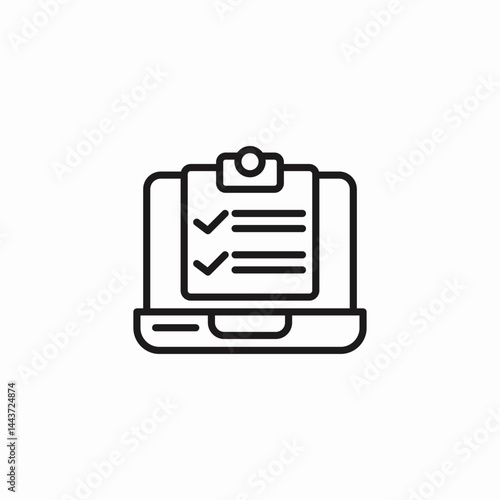 clipboard checklist monitor icon sign vector