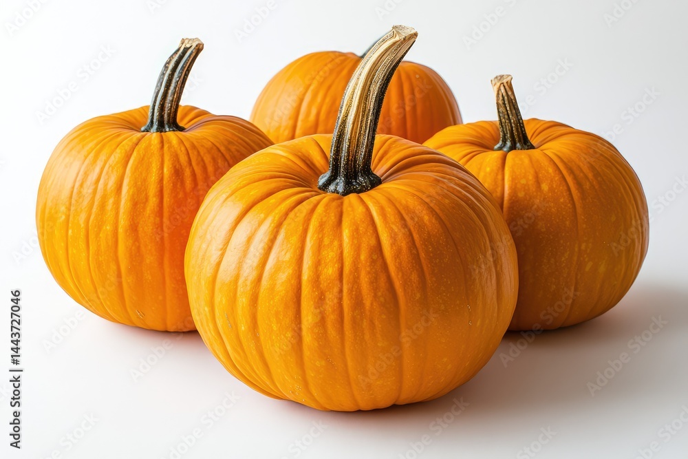 Obraz premium Pumpkins on white background. AI generated illustration.
