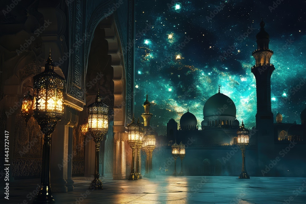 Fototapeta premium Ramadan. AI generated illustration.