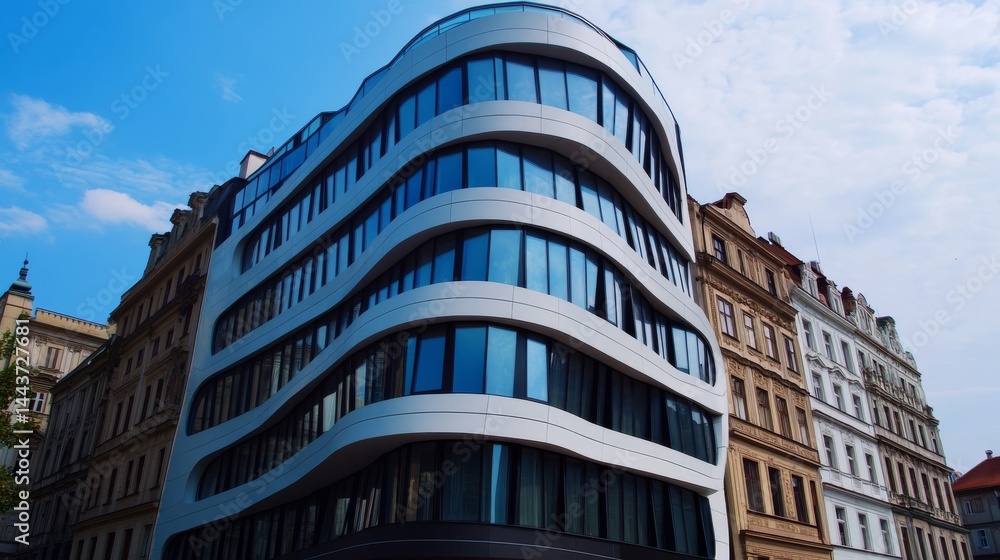 Fototapeta premium Modern Czech architecture in Prague.