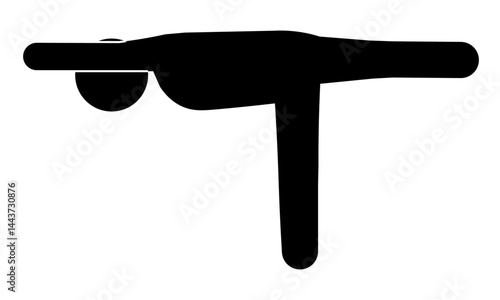 ストレッチ　ヨガ(戦士のポーズ3)　ピクトグラム