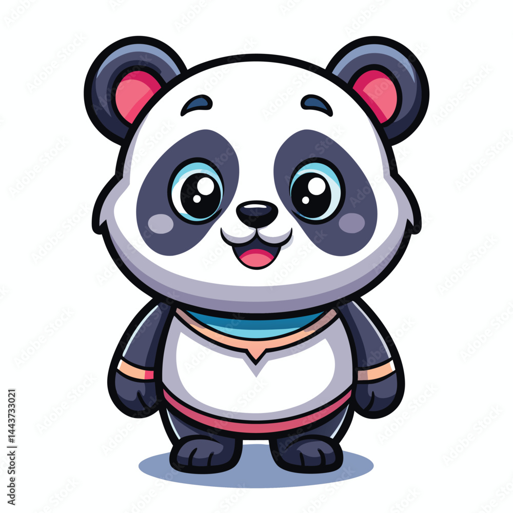 Naklejka premium Cute Panda Cartoon Character