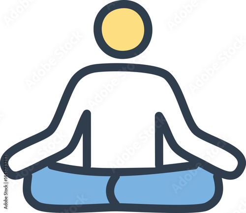 Minimal Yoga Pose Icon – Meditation and Wellness Vector