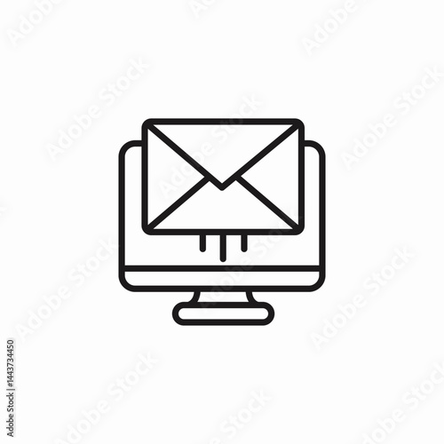 email message monitor icon sign vector