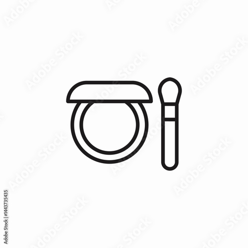eyeshadow brush makeup icon sign vector
