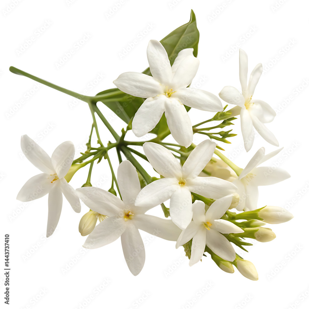 Obraz premium jasmine flower in Transparent Background A Bouquet of Fragrant White Jasmine Flowers on a Transparent Background