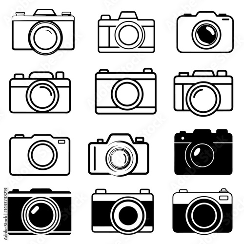 Câmera icon logo photo vector