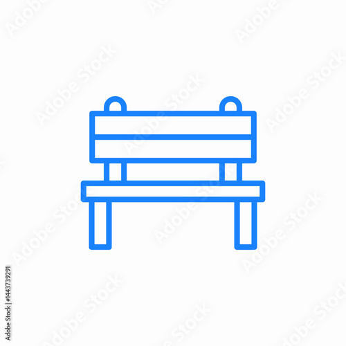 outdoor bench icon sign vector