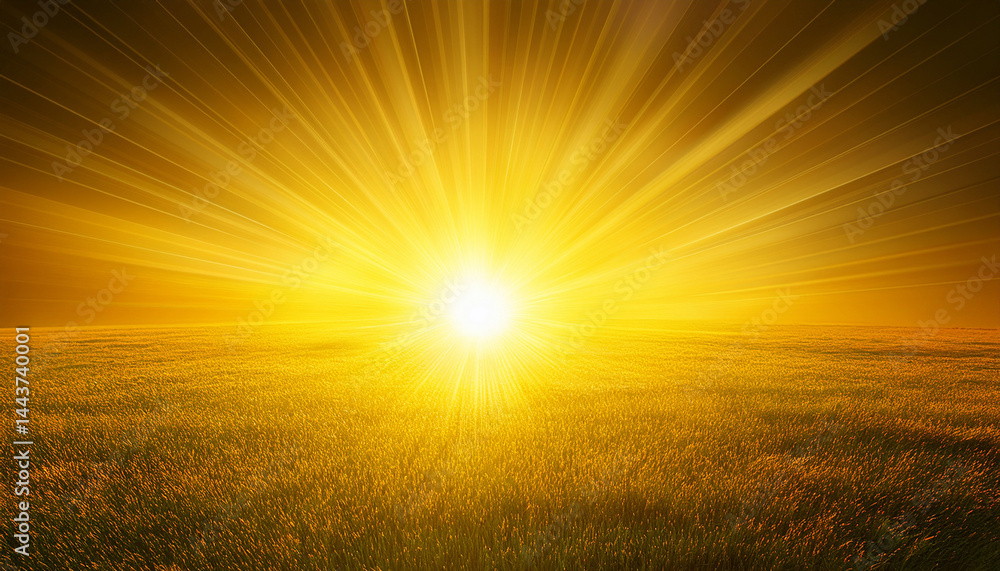 Fototapeta premium sun and rays on yellow background