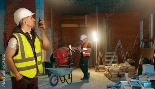Construction workers in saf...