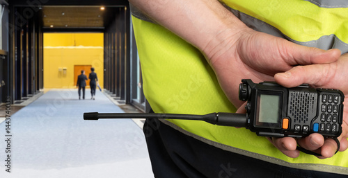 Security guard in high-visi...