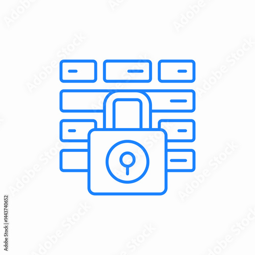 secure firewall icon sign vector