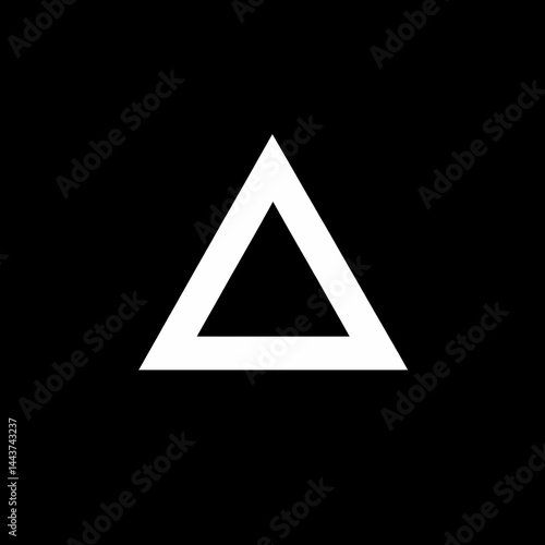 Free Download White triangle on black background, minimalist geometric design, abstract art, for website or app icon - GFXLoad