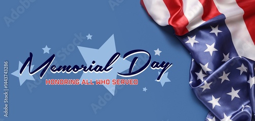 Flag of USA on blue backgro...