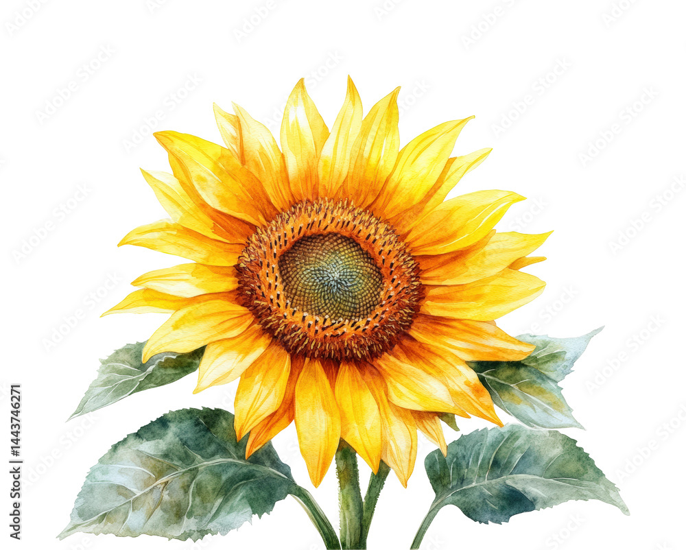 Sunflower blooming in nature botanical bright isolated on transparent background Sunflower blooming in nature botanical bright isolated on transparent background