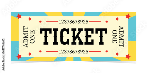 ticket for printing on standard size paper