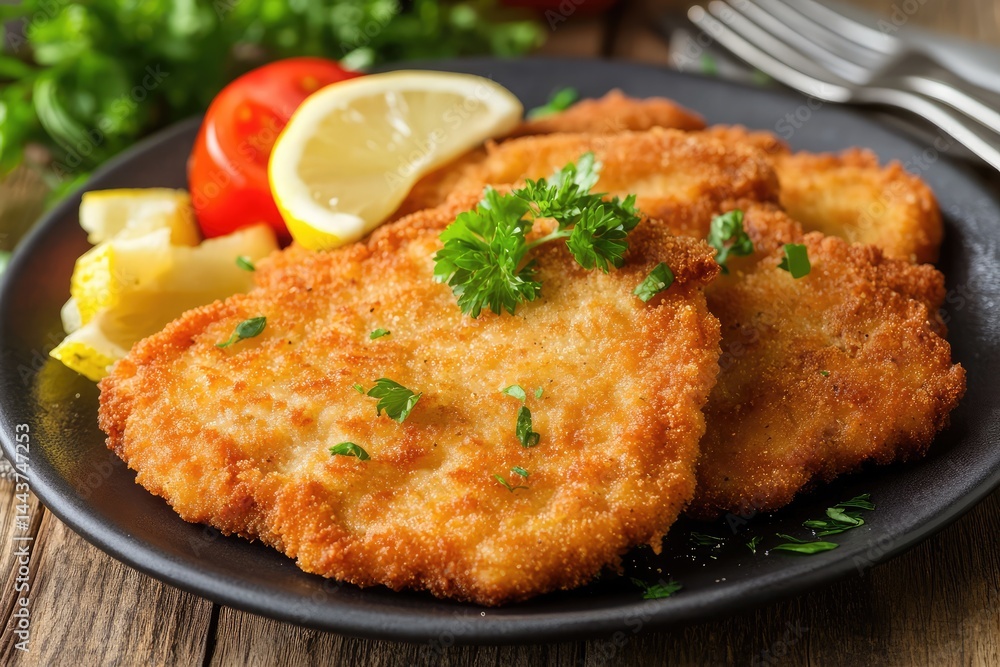 Schnitzel. AI generated illustration. Schnitzel. AI generated illustration.