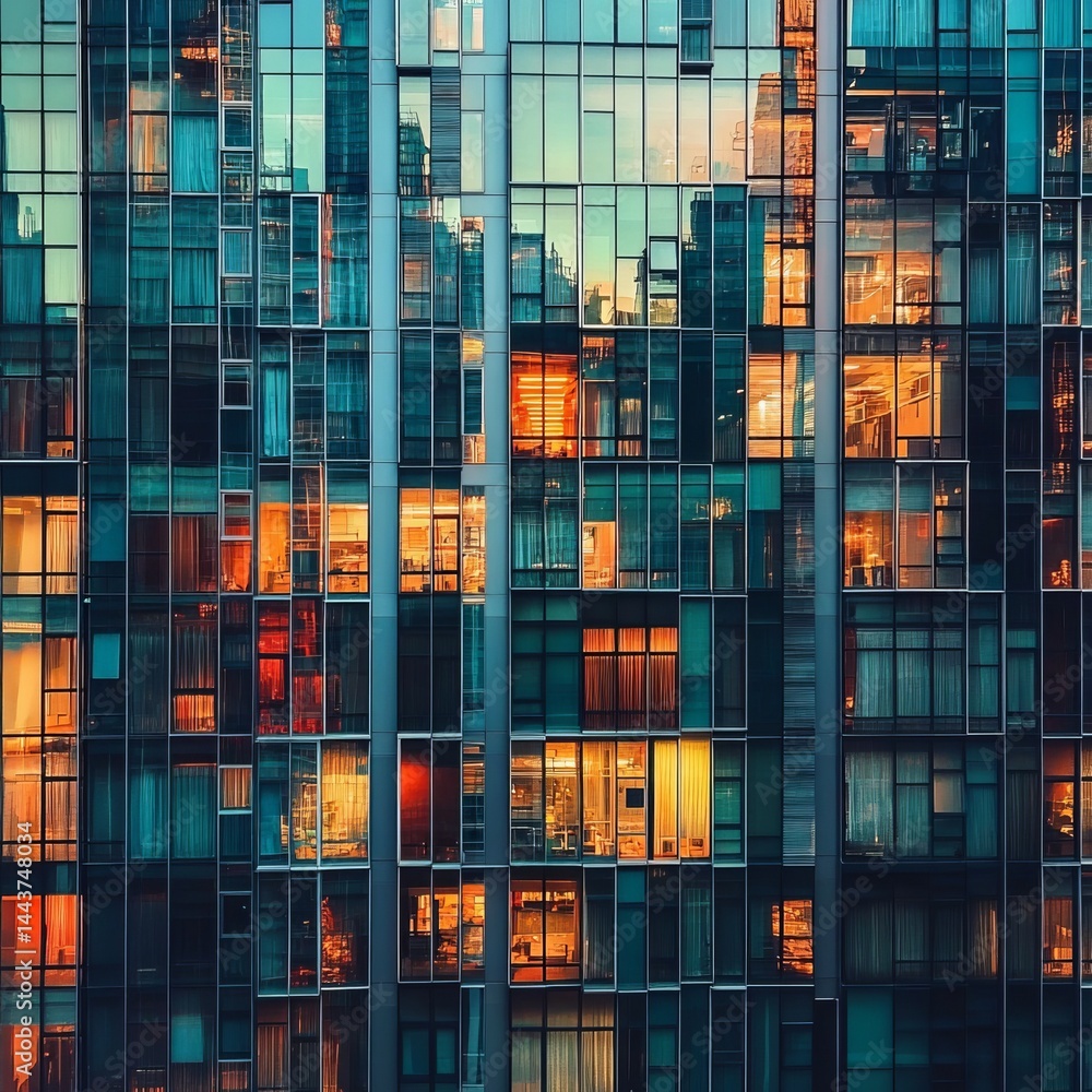Hong Kong commercial building windows. Hong Kong commercial building windows.