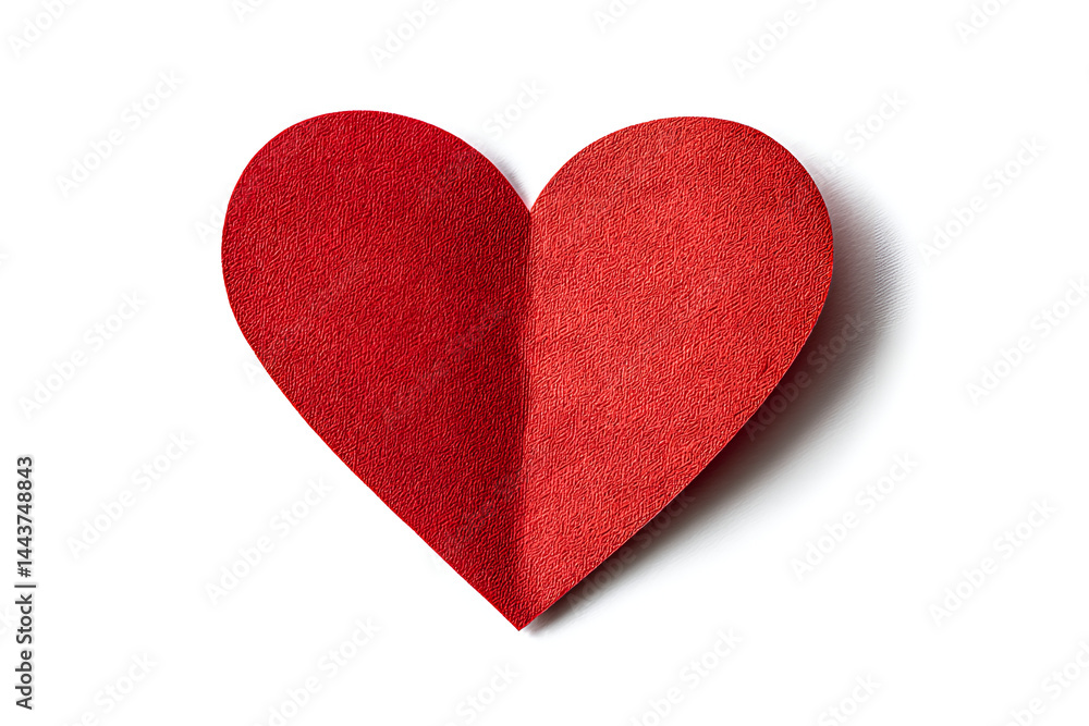Obraz premium Red paper heart symbol of love and affection