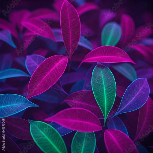 colorful purple and green leaves