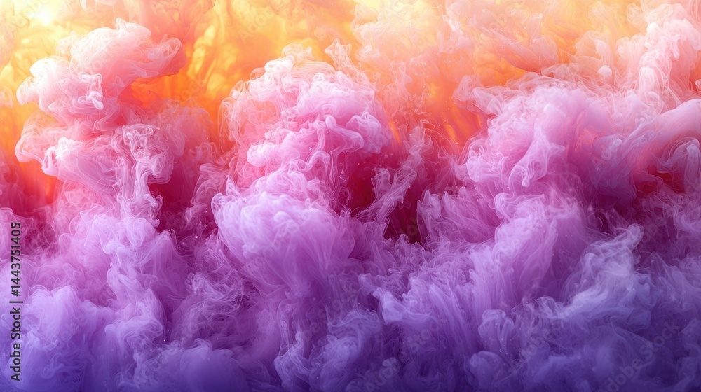 Fototapeta premium Colorful plumes of wispy smoke fill the image with beauty